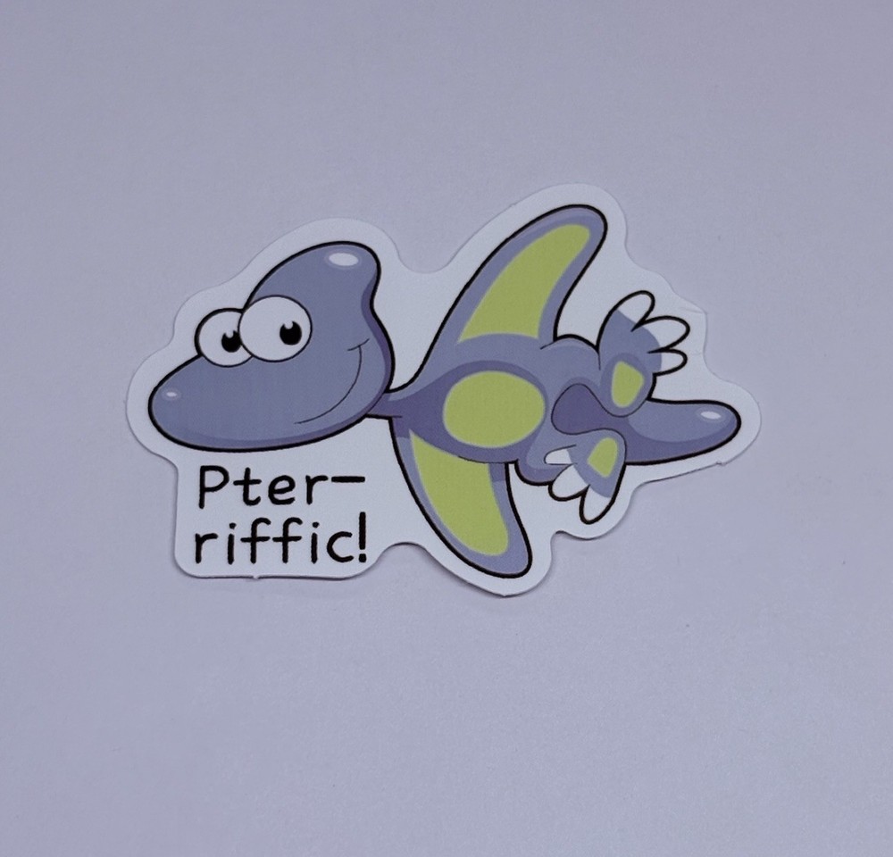 Cute Pterosaur Dinosaur Art Sticker School Motivation Kids Matte Decals Tc9