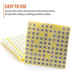 500 Round Number Stickers – 15 Sets, Self-Adhesive Decals for Inventory & Organi