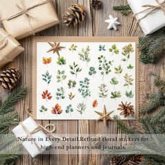 Pressed Flower Stickers(500 Pieces, 36 Sheets), Dried Flower Stickers Scrapbook