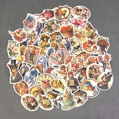 Vintage Style Cute Stickers – Set of 10 Random Stickers – Great for Crafts