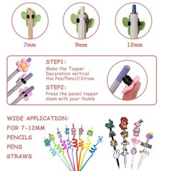 100PCS Kawaii Pencil Toppers, Cute Pen Charms for Kids Classroom Rewards