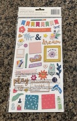 Thickers WHIMSICAL Chipboard Accent and Phrase Stickers Foil Crafts