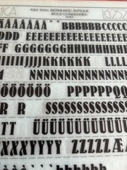 Four Letraset INSTANT LETTERING Transfer 42pt Bernhard Antique Bold Condensed 1
