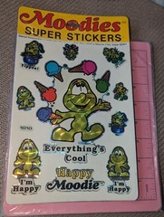 Vintage MOODIES SUPER STICKERS Happy Moodies prism Large Sheet Decal Specialties