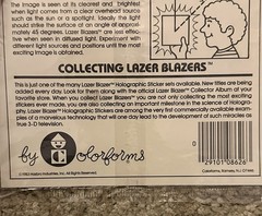 Vtg 1983 Hasbro My Little Pony Lazer Blazers 3-D Holographic Stickers No. 8626