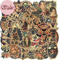 Vintage Stickers, Retro Girl Sailor Sticker Pack 100Pcs Waterproof Vinyl Decals