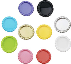 40pcs Clear Round Epoxy Sticker with 40pcs Mixed Colors Flat Bottle Caps for DIY