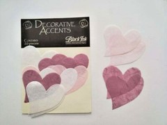 BLACK INK Creative International Papers DECORATIVE ACCENTS HEART Lt. Pink 20pcs