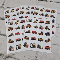 Construction Vehicles Trucks Scrapbooking Stickers Lot Of 5 Full Sheets