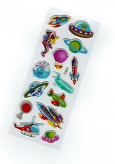 NEW! Fun Scrapbooking Colorful Space Ship, Rocket, Airplane, Helicopter
