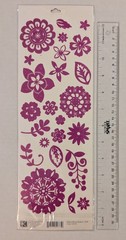 Dark Pink Glitter Flowers Scrapbooking Stickers By K&Company