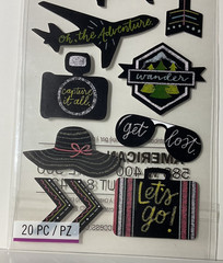 Sticko Chalk Travel Stickers EK Success USA 2020 Scrapbook Planner Vacation 20PC