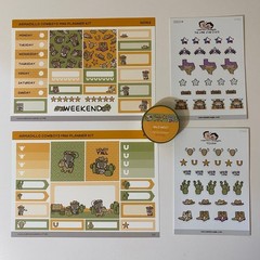 Hubman & Chubgirl Armadillo Cowboys Mini Planner Kit Washi & Stickers Set
