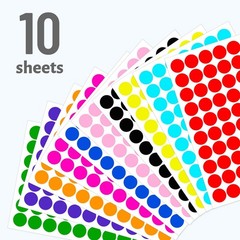 1 Inch Removable Color Dot Stickers 700 Pcs Waterproof Round Circle Labels Ea…
