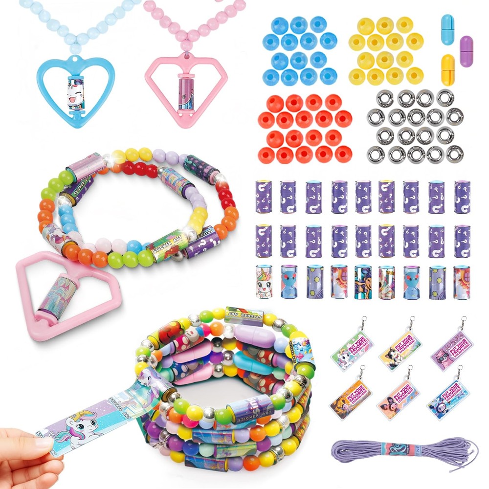 320pcs DIY Jewelry Sticker Making Kit, Cute Stickers Toy Bracelet Set for Gir…