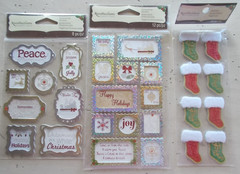 Mixed Lot 24 Packs Christmas Embellishments Stickers Flowers Tape Brads New