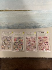 Hand Made Art Dimensional Stickers Frames & Flowers Lot Of 4 Packs