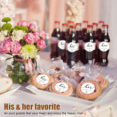 120 Sets of Wedding Favor Stickers with Cookie Bags for Bridal Showers