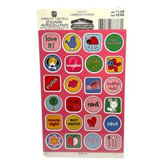 Vtg AGC Stickety-Doo-Da Stickers – Fun Girly Flirt Hearts – 1 Pack (4 Sheets)