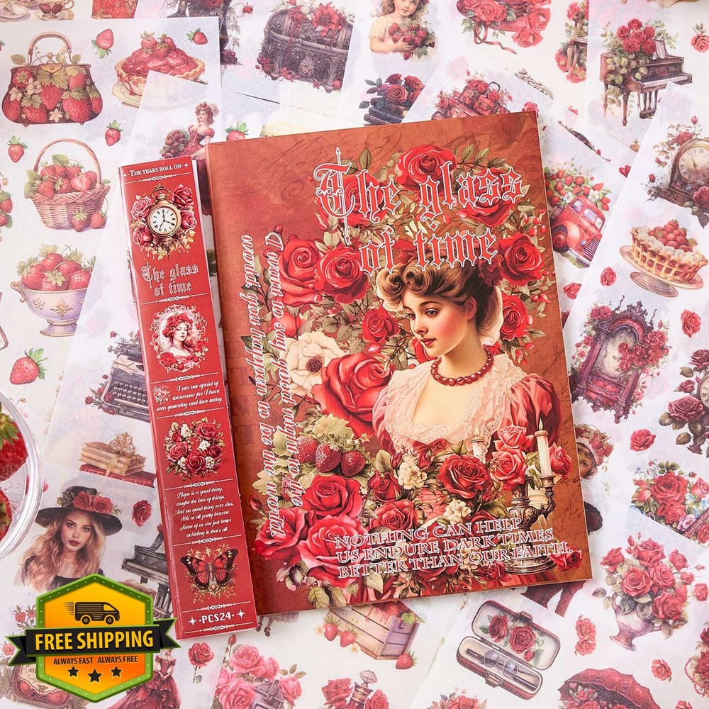 Washi Sticker Book 450+ Vintage People Flowers Scrapbook Junk Journal