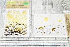 Lot of 4 Iron On Transfers Gold Foil Butterflies Flowers Leopard Crafters Square