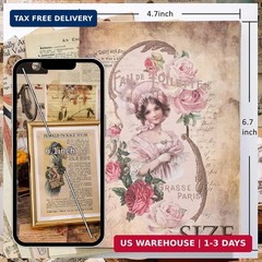200 Sheets of Vintage Scrapbook Paper, Journaling Scrapbooking Supplies Craft De