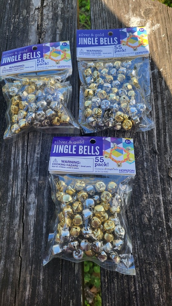 Gold & Silver Jingle Bells Pack Of 3 55 Each = 165 Total Crafting New. 1U