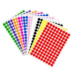 Ouzoustate 2340 PCS Colored Dot Stickers 1/2″ Color Round Circle Stickers Col…
