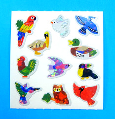 Glitter Birds Ducks Owls Rooster Parrot Sandylion Sticker Mod Sheet 2″x 2″