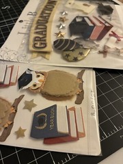 Little B Dimensional Stickers Large GRADUATION & Medium GRADUATION OWL Lot of 2