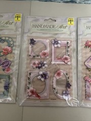 Hand Made Art Dimensional Stickers Frames & Flowers Lot Of 4 Packs
