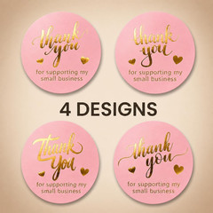 500 Thank You for Supporting My Small Business – Stickers 2 Inch Round Sticker L