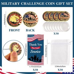 50 Pcs Military Challenge Coins Gift Bulk Thank You for Your Service American