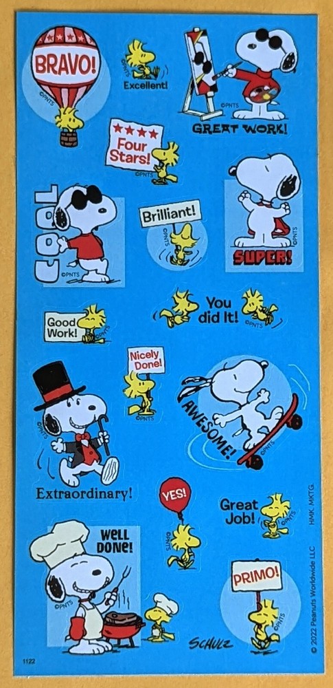 Charles M. Schulz Peanuts Characters Snoopy Sticker Sheet
