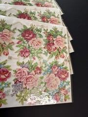 LOT OF 12 Full Sheets VTG PZB Flowers Valentine 1347 Die Cut Paper Scrap Germany
