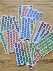 4 Pages Of Colorful Sensory Dot Stickers 43 Stickers On Each Page