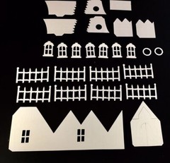 Tim Holtz Village Die Cuts * Village Manor * Black or White Cardstock * One Set