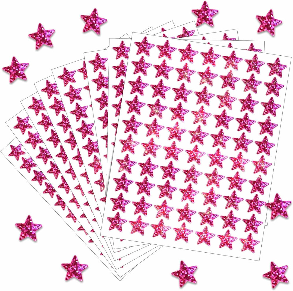 2100 Pcs Star Stickers, Glitter Star Stickers for Reward Chart 30 Sheets Reward