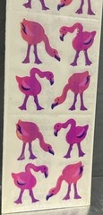 Rare Vintage Stickers NIP Sandy Lion Mother Of Pearl Opal Iridescent Flamingo