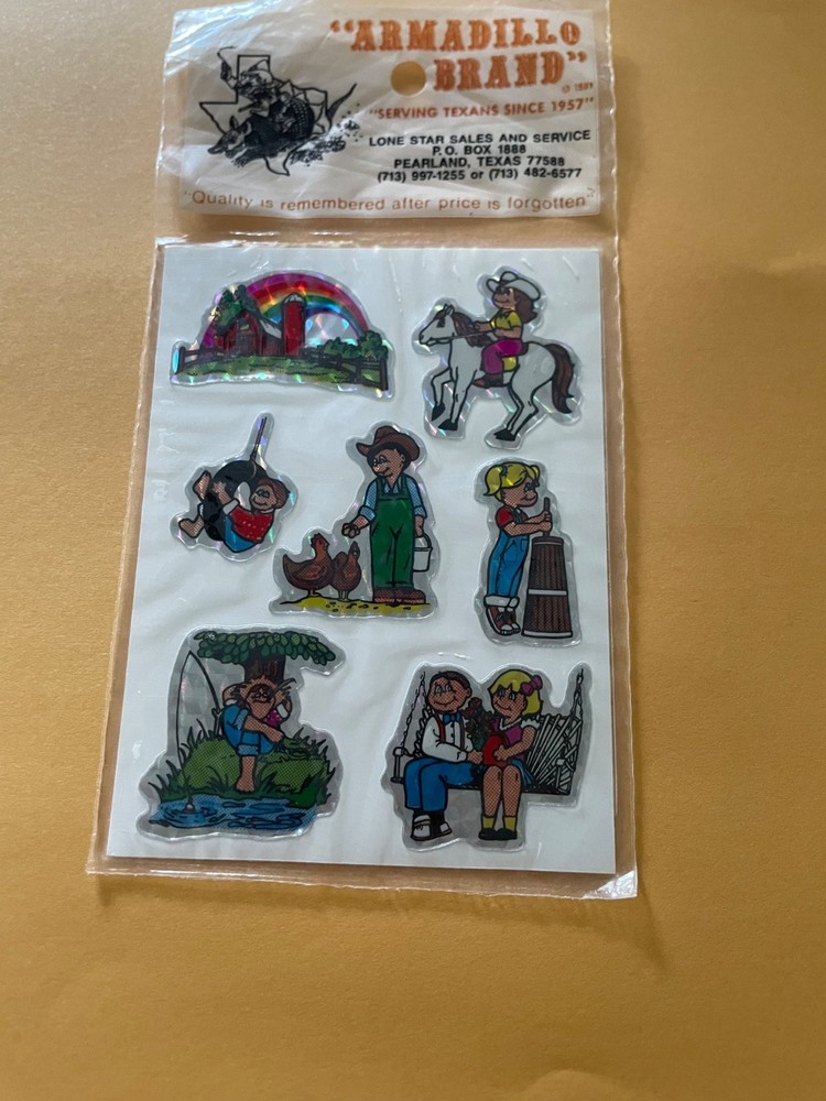 Vintage 1980s Sealed Prism Cowboy Stickers