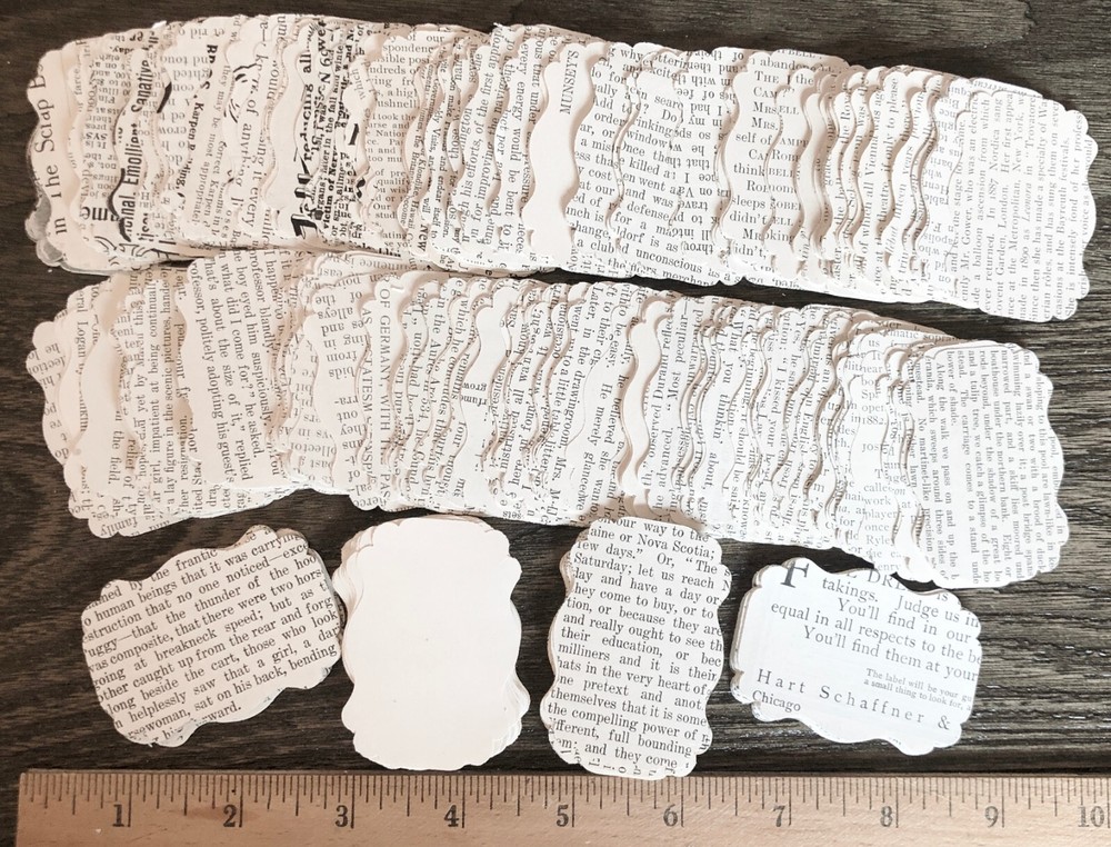 100pc!Antique Victorian Magazine Die Cut Label Punchies~Vtg Junk Journal Art Lot