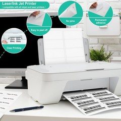 (2″ x 4″) 30 Sheets, Printable White Sticker Labels, Laser/Inkjet Printing – Mat