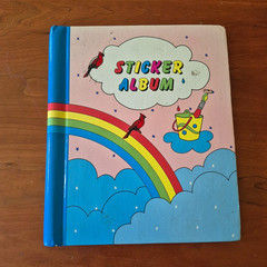 Vintage 1980s Sticker Album Book Puffy Hello Kitty Snoopy Apple Garbage Pail