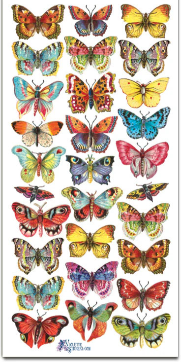 Violette Stickers Tropical Butterfly Stickers Scrapbook Craft Planner Supply