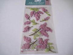 Scrapbooking Crafts Jolee’s Stickers Lilacs Purple Flowers Blooms Dimensional