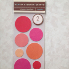 MARTHA STEWART CRAFTS 3D STICKERS 2 SHTS 24P PINK DOTS MULTI-COLOR PINK SHADES