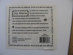 Joy Marie COUNTRY ARCH Stickers Flowers Welcome Bunny Tree Peace 1 Sheet NOS