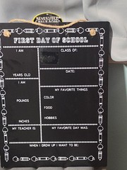 Reversible chalkboard with white chalk markers
