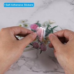 Transparent Tulips Flower Vinyl Stickers, 40 Sheet Waterproof PET Flowers