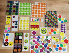 Vintage Assorted Smiley Face Stickers Nostalgic Highlights Wal-Mart Hallmark AGC